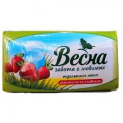 Мыло туалетное Весна 90г Земляника со сливками