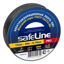 Изолента ПВХ черная 19мм*20м Safeline