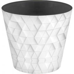 Горшок цветочный  Rosemary пластик 4,0л d200 белый с декором