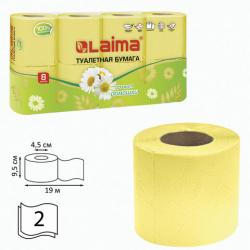 Туалетная бумага LAIMA 8шт 2-х слойная с втулкой Ромашка